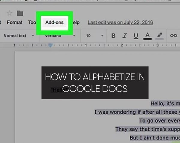 How To Put A Reference List In Alphabetical Order In Google Docs