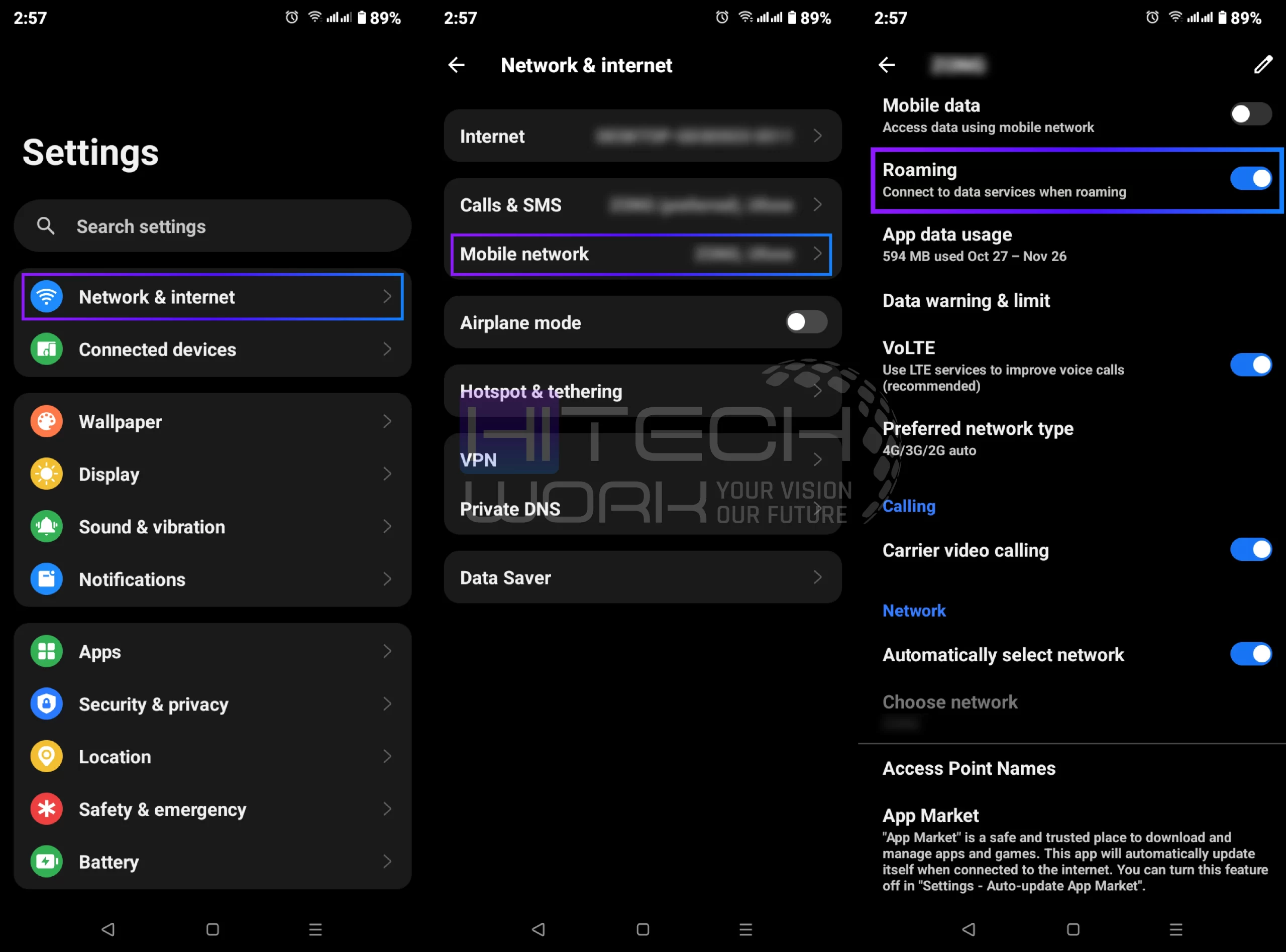 Change the Data Roaming Settings