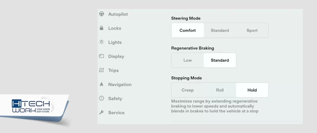 Tesla stopping Mode