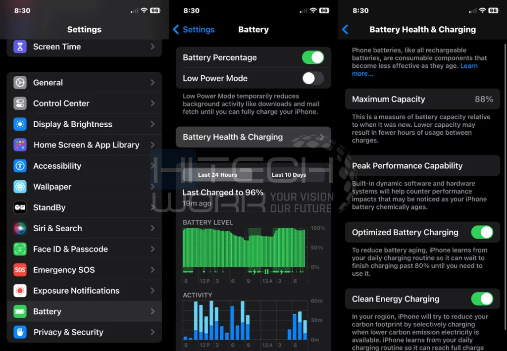 Turn on Optimized Battery Charging on an iPhone