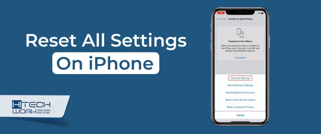 how to reset all settings on iPhone