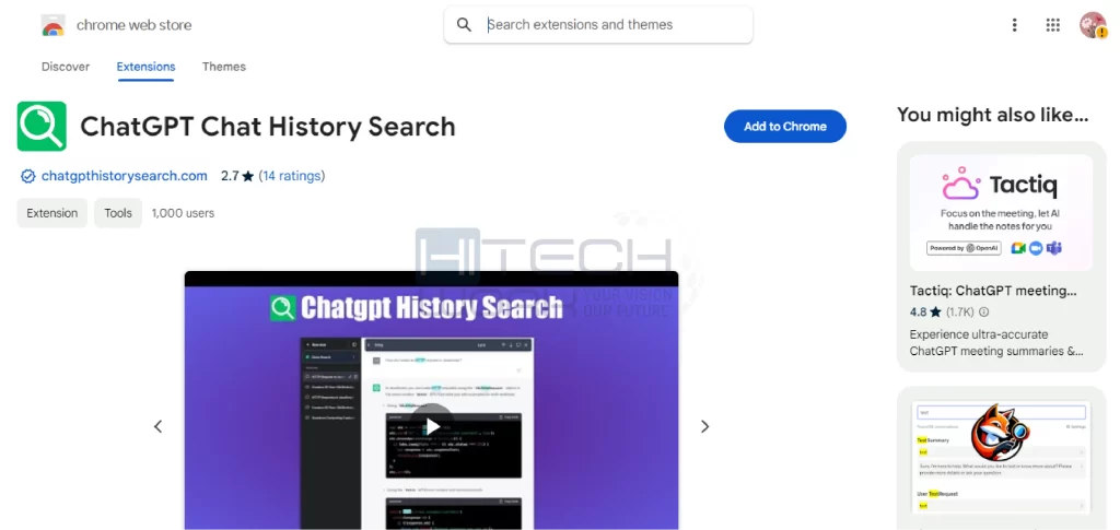 ChatGPT Chat History Search