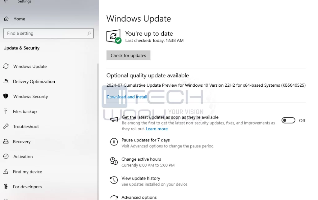 Check for Windows Updates 2