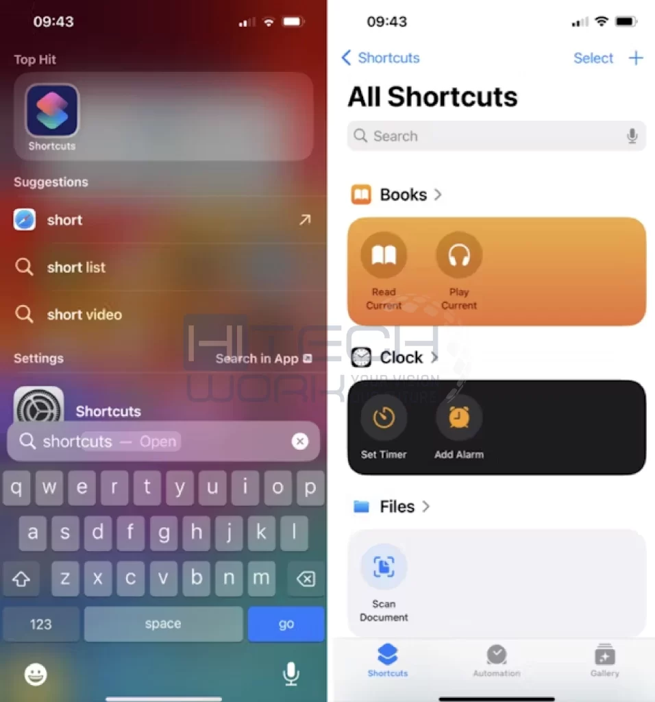 Open Shortcuts App