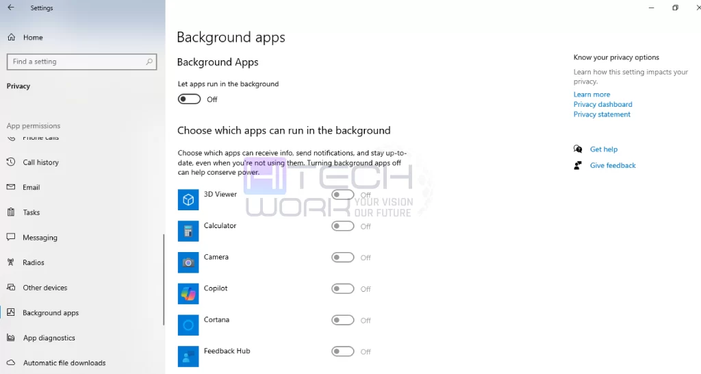 Reduce Background Apps